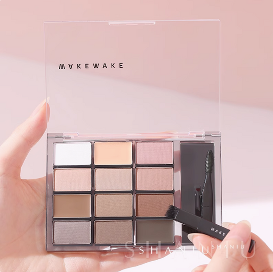 WakeMake Soft Drawing Brow Palette 多用途 12色眉盤連眉刷