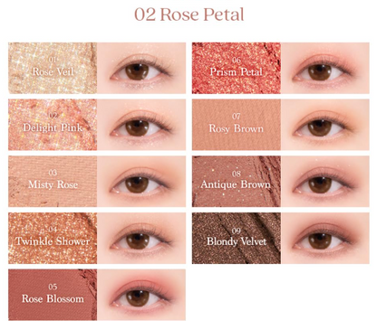 Dasique Shadow palette 9色眼影盤  #02 Rose Petal 玫瑰花瓣